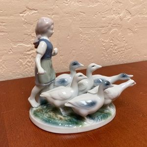 West German Figurine of Girl Herding Geese